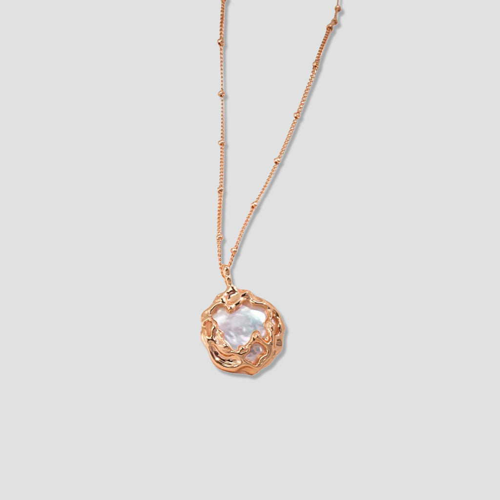 S925 Silver Pearl Pendant Necklace with Artistic Design