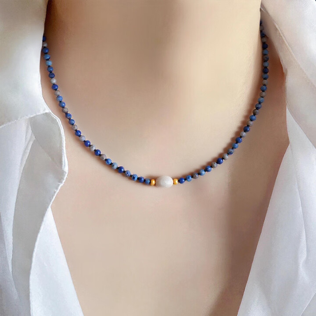 Tide Within – Lapis Beaded Necklace