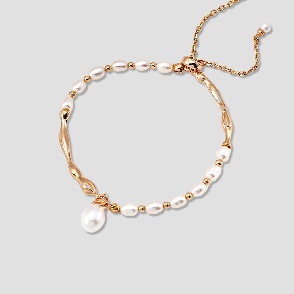 S925 Silver Natural Pearl Adjustable Bracelet