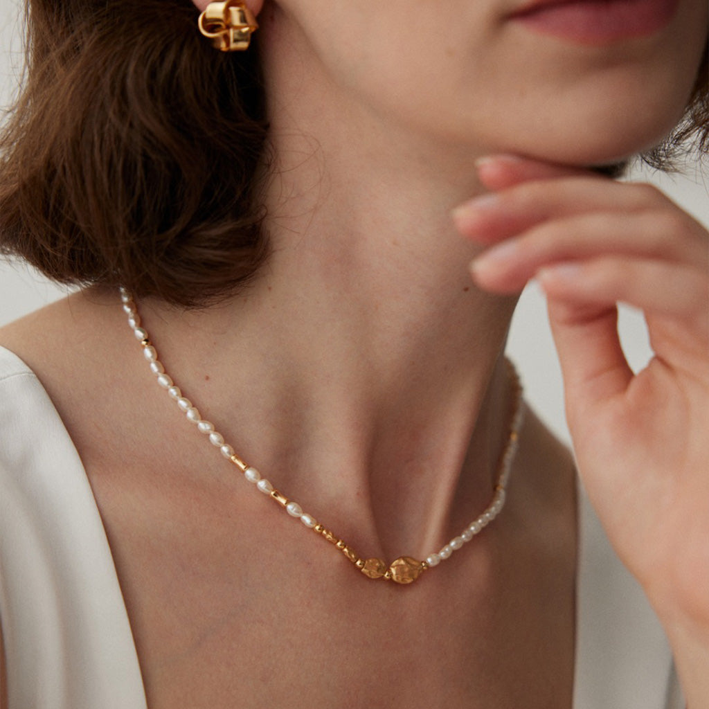 925 silver natural pearl necklace