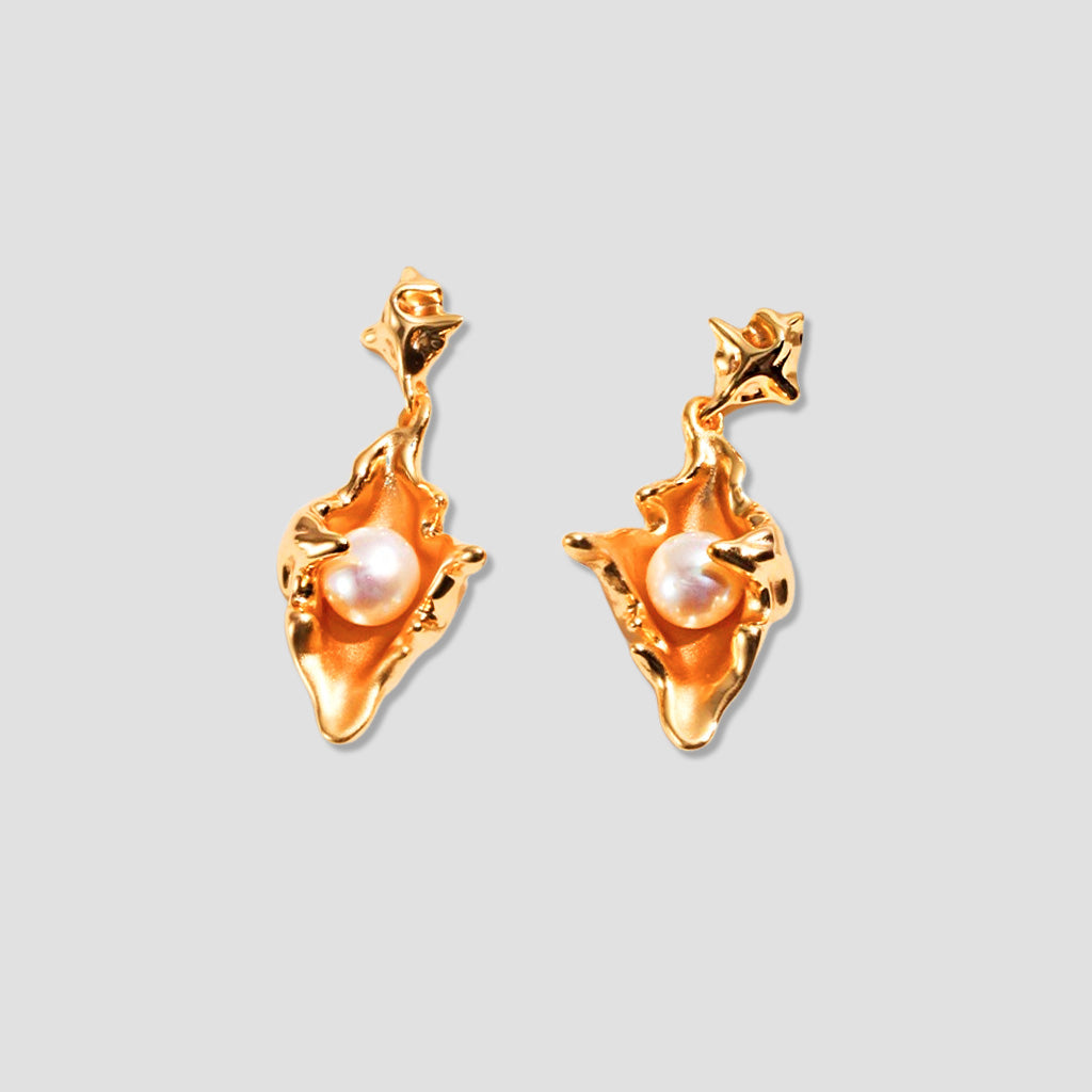 Ocean Whisper – Sterling Silver Pearl Statement Earrings
